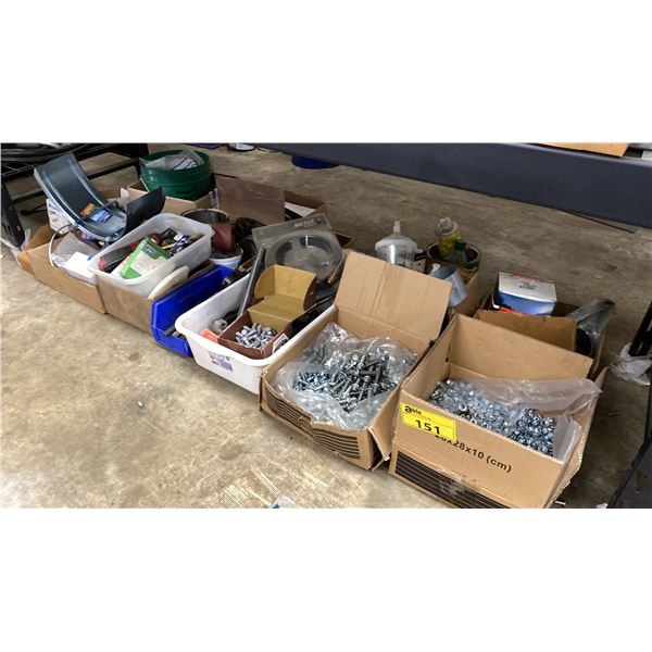 LARGE GROUP OF ASSORTED FASTENERS, SHOP ITEMS AND MISCELLANEOUS
