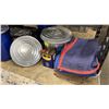 Image 2 : GROUP OF MISCELLANEOUS ITEMS - PACKING BLANKETS, METAL TRASH CANS AND MORE