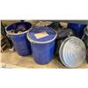 Image 3 : GROUP OF MISCELLANEOUS ITEMS - PACKING BLANKETS, METAL TRASH CANS AND MORE
