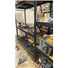 Image 5 : WHALEN 3 SECTION SYSTEM OF BLACK SHELF RACKING - 4 UPRIGHTS, 16 SIDE RAILS WITH MESH DECK SHELVES