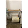Image 2 : 4 ASSORTED ITEMS - SMALL WIRE SHELF, AIR CONDITIONER, BAR FRIDGE AND FOLDING TABLE