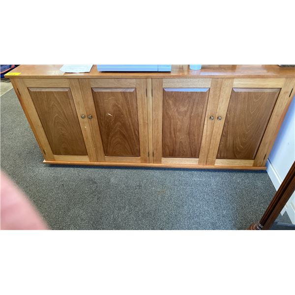 SOLID WOOD BUFFET AND HUTCH - MEASURES APPROX.81 1/2" ACROSS X 18 1/2"WIDE X 7FT HIGH