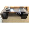 Image 2 : BLACK FINISHED OAK 6 DRAWER EXECUTIVE OFFICE DESK WITH CHAIR