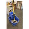 Image 4 : GROUP OF ASSORTED OFFICE ITEMS - FOLDING TABLE, 3 OFFICE CHAIRS, STOOL, COMMERCIAL MOP BUCKET