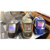 Image 1 : GROUP OF 3 WELDERS HELMETS AND 1 FACE SHIELD