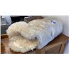 Image 1 : FAUX FUR AREA RUG WITH LEATHER BACKING (WHITE)