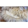 Image 2 : FAUX FUR AREA RUG WITH LEATHER BACKING (WHITE)