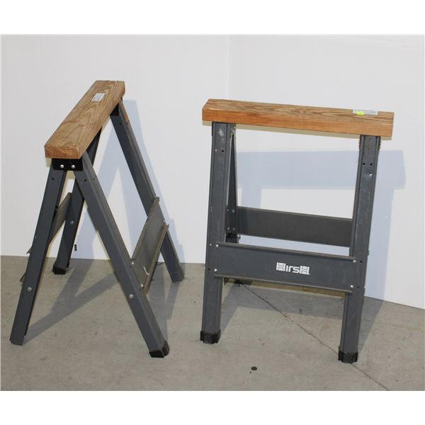 TWO MATCHING HIRCH SAW HORSES