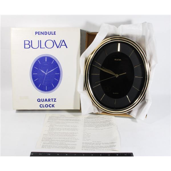 NEW OLD STOCK BULOVA QUARTZ PENDULE CLOCK