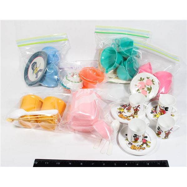 FLAT OF ASSORTED KIDS TEA SETS INCLUDING WALT