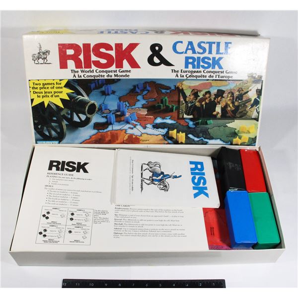 RISK & CASTLE RISK TWO GAMES IN ONE BY PARKER