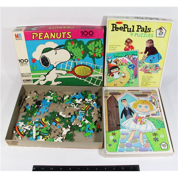 TWO VINTAGE PUZZLES INCLUDING PEANUTS SERIES