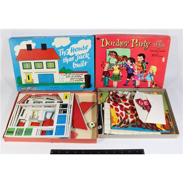 VINTAGE KIDS GAMES INCLUDING DONKEY PARTY,
