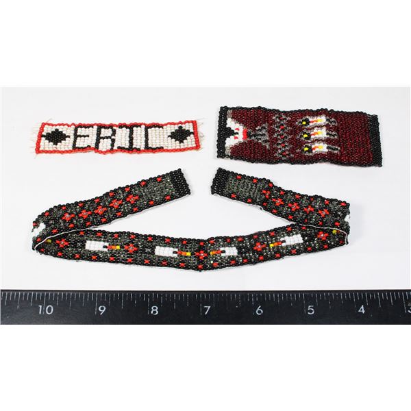 3 NATIVE BEADED ARTWORK/ACCESSORY