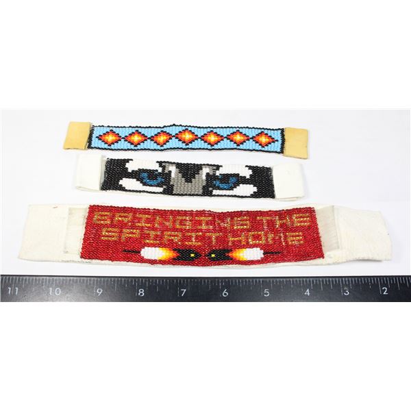 3 NATIVE BEADED ARTWORK/ACCESSORY