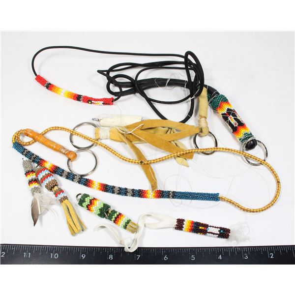 LOT OF INCOMPLETE NATIVE BEADED LANCETS/KEY