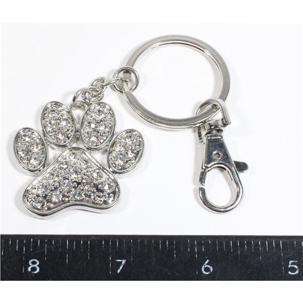 RHINESTONE PAW KEY CHAIN