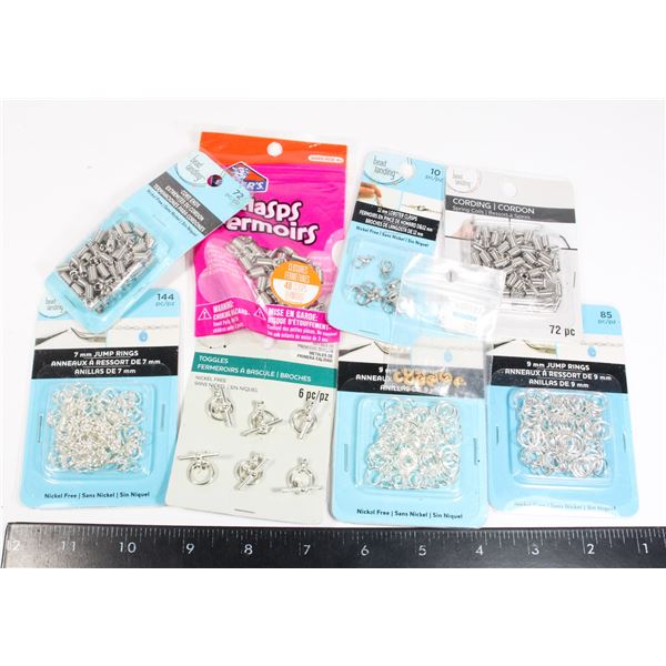 LOT OF NEW JUMP RINGS, TOGGLERS, LOBSTER CLASPS