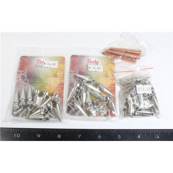 2 TANDY LEATHER SCREW BACK METAL SPIKES  FOR