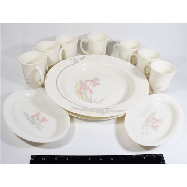 LOT OF ARCOPAL MADE IN FRANCE DISHES DIANA IRIS