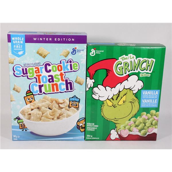 TWO BOXES OF CEREAL. SUGAR COOKIE TOAST CRUNCH