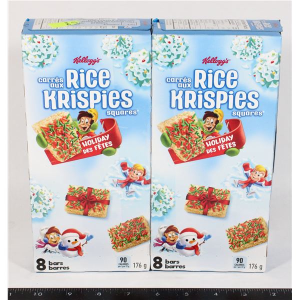 TWO BOXES OF RICE KRISPIES SQUARES, 8 BARS EACH