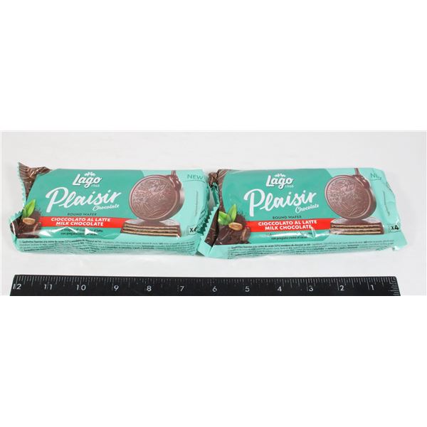 TWO LAGO PLAISIR CHOCOLATE ROUND WAFERS