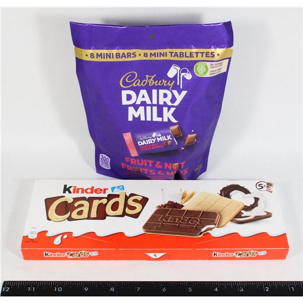 CADBURY DIAR MILK FRUIT AND NUT WITH KINDER CARDS