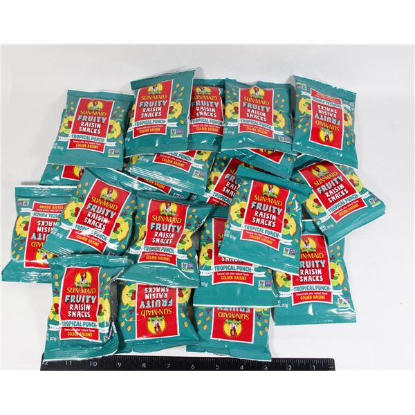 BAG OF SUN MAID FRUITY RAISIN SNACKS
