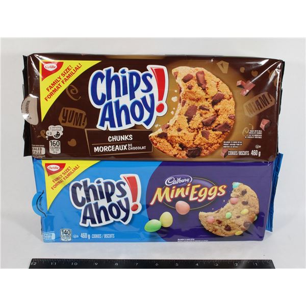 TWO BOXES CHIPS AHOY, 1 CHUNKS AND 1 MINI EGGS