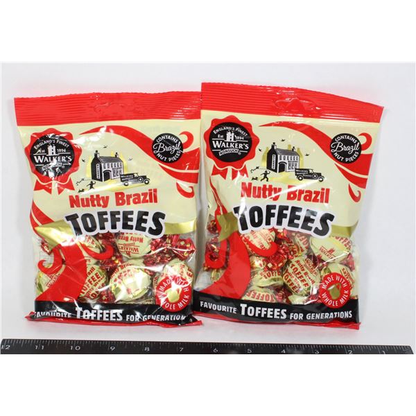TWO BAGS NUTTY BRAZIL TOFFEES