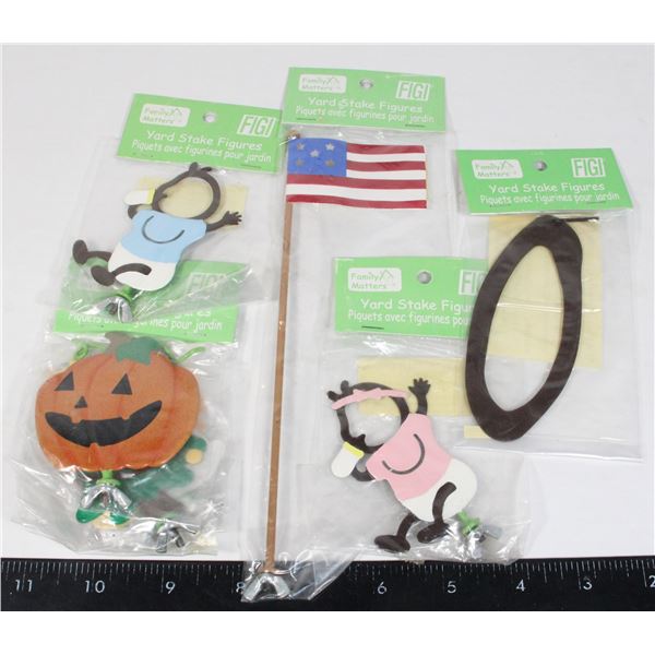 NEW LOT OF FAMILY MATTERS YARD STAKE FIGURES FIGI