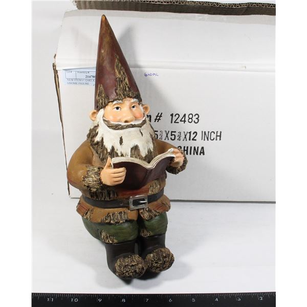 NEW ITEM # 12483 A READING GNOME FIGURE