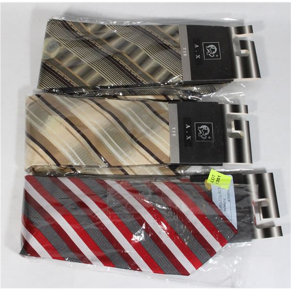 3 PACK OF TIES VARIOUS COLORS