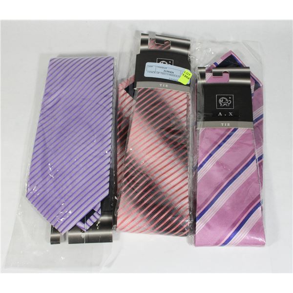 3 PACK OF TIES VARIOUS COLORS
