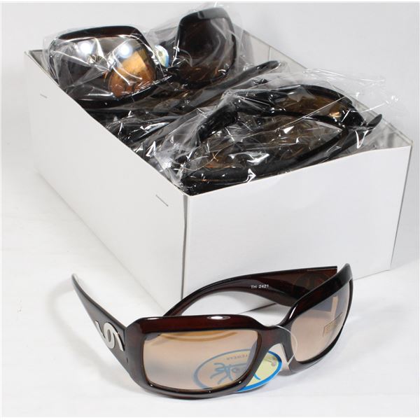 12 PAIRS OF NEW SUNGLASSES BROWN