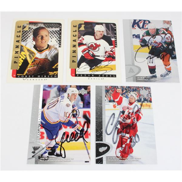 SIGNED HOCKEY CARDS INCLUDING COREY HIRSCH