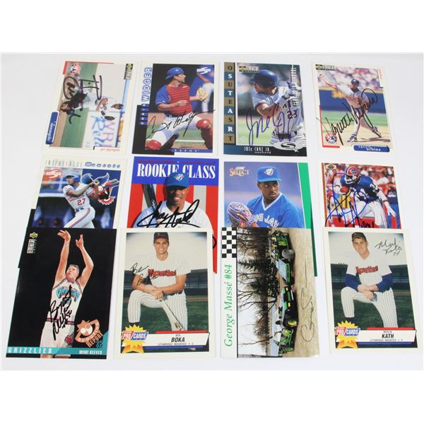 SIGNED ASSORTED SPORTS CARDS