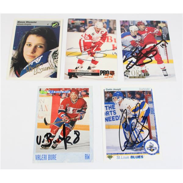 SIGNED HOCKEY CARDS INCLUDING MANON RHEAUME
