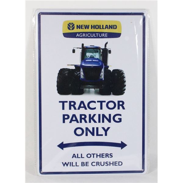 NEW METAL NEW HOLLAND TRACTOR THEMED SIGN