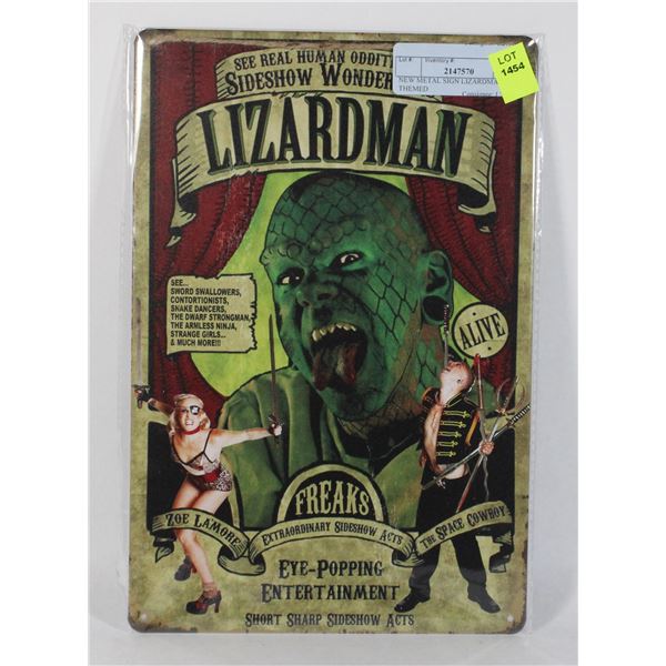 NEW METAL SIGN LIZARDMAN THEMED