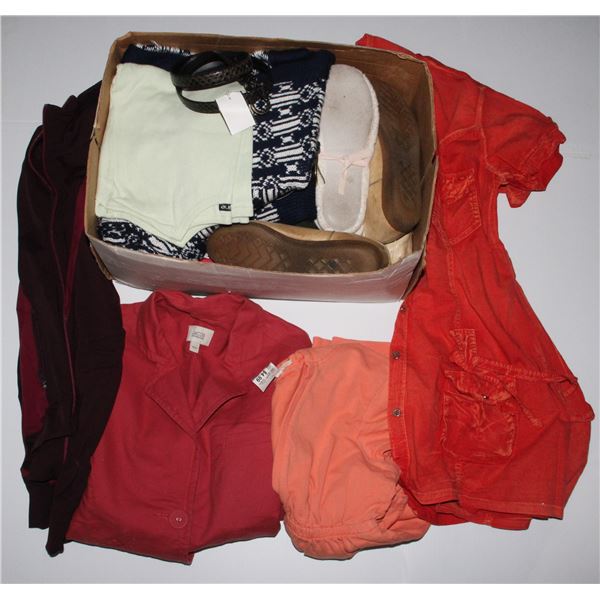 BOX OF ASSORTED WOMENS CLOTHING