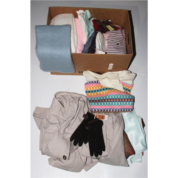 BOX OF ASSORTED WOMENS CLOTHING