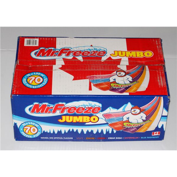 BOX OF 70 150ML JUMBO MR. FREEZE ASSORTED FLAVORS