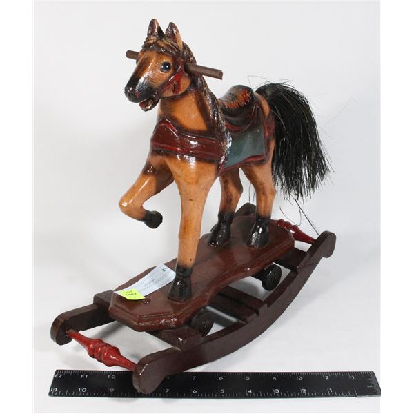 ANTIQUE WOODEN ROCKING HORSE