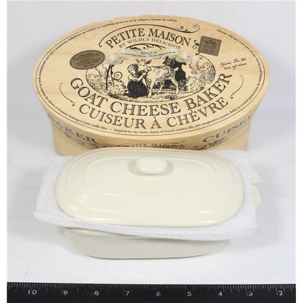 NEW IN BOX PETITE MAISON CERAMIC GOAT CHEESE BAKER