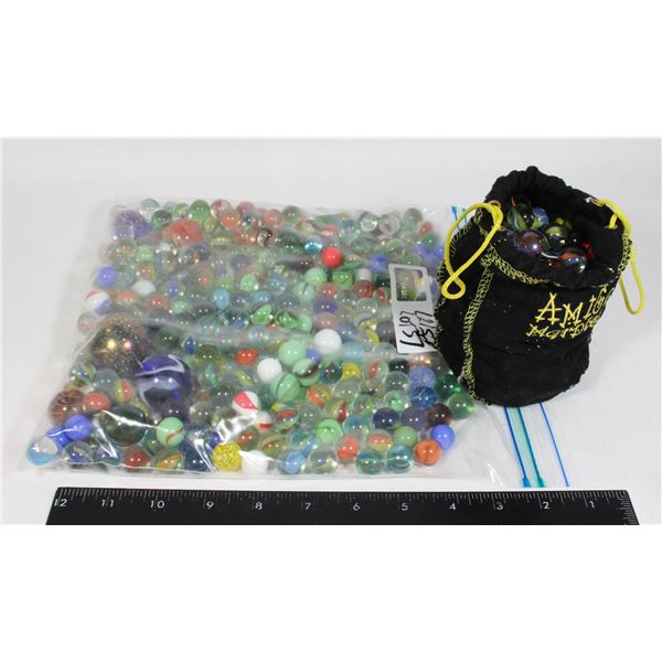 ALMOST 6 1/2 POUNDS OF VARIOUS MARBLES