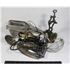 Image 1 : ANTIQUE KITCHEN ITEMS AND CLOTHING IRON