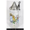 Image 1 : GERMAN BEER STEIN WITH PEWTER LID