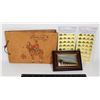 Image 1 : MOVING SAND FRAMED PICTURE + VINTAGE ALBUM